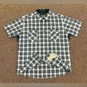 Men’s XL Kuhl Lightweight Double Pocket Plaid Pearl Snap Technical Hiking Shirt
